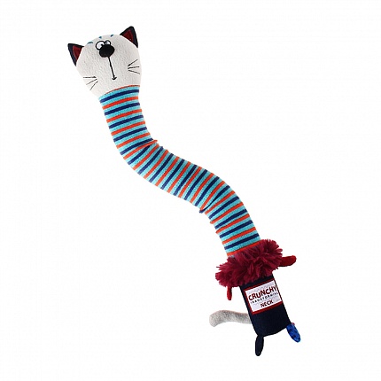  GiGwi Crunchy Іграшка для собак кіт з хрусткою шиєю і пищалкой купити KITIPES.COM.UA