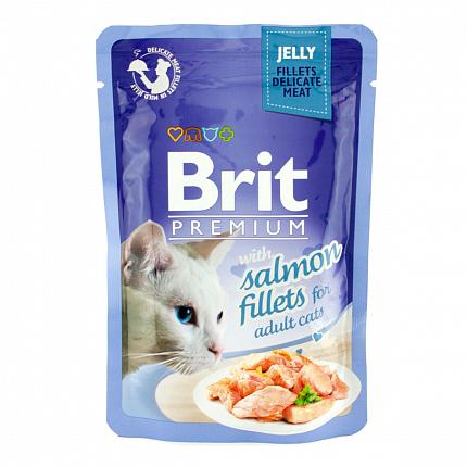Brit Premium Консерви для котів філе лосося в желе купити KITIPES.COM.UA