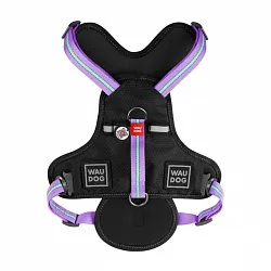 Шлея для собак безпечна WAUDOG Nylon з QR паспортом, металічна пряжка-фастекс