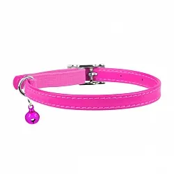 Ошейник для кошек кожаный WAUDOG Glamour с QR паспортом, без украшений