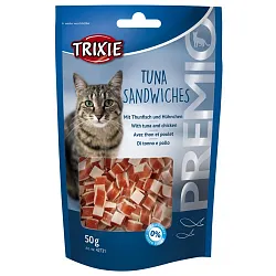 Ласощі для котів Trixie 42731 Premio Tuna Sandwiches з тунцем і м'ясом птиці, 50 г