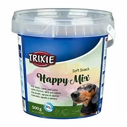 Trixie (Тріксі) Ласощі для собак з ягням, лососем і куркою (відро) |  Soft Snack Happy Mix