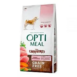 Optimeal for Carnivores Grain Free Беззерновой сухой корм для собак индейка и овощи