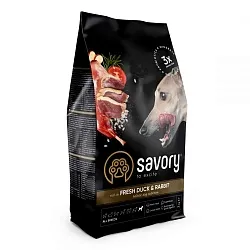 Savory Fresh Сухой корм для собак всех пород мясо утки и кролика