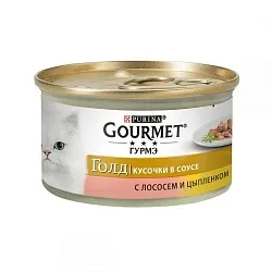 Gourmet Gold Кусочки в соусе с лососем и цыпленком