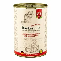 Консервы Baskerville для кошек ягненка с клюквой и кошачьей травой