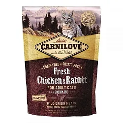Carnilove Fresh Chicken & Rabbit Gourmand Сухой корм с курицей и кроликом