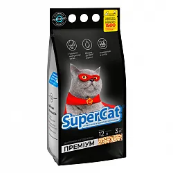 Supercat (Суперкот) 3 кг Премиум Древесный наполнитель для кошачьего туалета, 3 кг