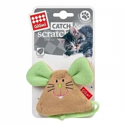 Іграшка для котів Мишка з кот.м’ятою GiGwi Catch&scratch плюш, 8 см
