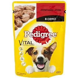 Pedigree (Педігрі) пауч Vital Protection (пауч) Консерви для собак з яловичиною та ягням в соусі