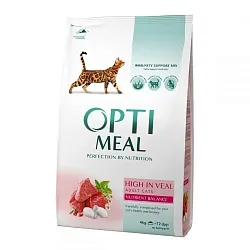 Optimeal (Оптіміл) Сухий корм для котів з телятиною | High in Veal 