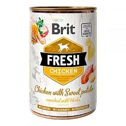 Brit Fresh Консервы для собак с курицей и бататом