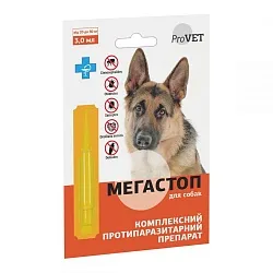ProVet Мега Стоп Антипаразитарный препарат для собак от 20 до 30 кг