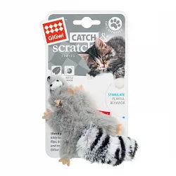 GiGwi Catch & Scratch Игрушка для кошек енот с кошачьей мятой