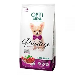 Optimeal (Оптіміл) Низькозерновий корм для цуценят малих порід з ягням |  Privilege Puppies 
