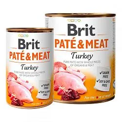 Brit Pete & Meat Turkey Консервы для собак с индейкой