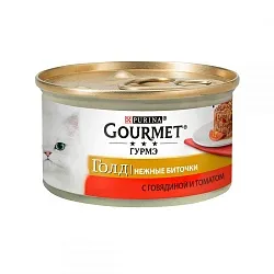 Gourmet Gold Нежные биточки для кошек с говядиной и томатом