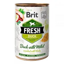 Brit Fresh Консерви для собак з качкою і просом