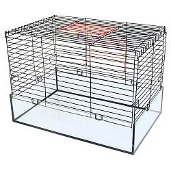Клітка для гризунів Лорі "Кролик Glass-55", 55х35х35 см, цинк