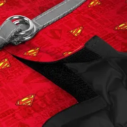 Шлея для собак мягкая WAUDOG Clothes с QR паспортом, рисунок "Супермен красный"