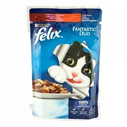 Felix (Фелікс) Fantastic Duo Консерви для котів Шматочки в желе з індичкою і печінкою