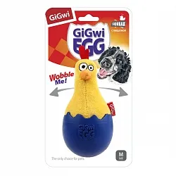GiGwi Basic Игрушка для собак цыпленок-неваляшка с пищалкой