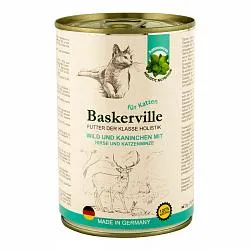 Консервы Baskerville для кошек оленина с кроликом и кошачьей мятой