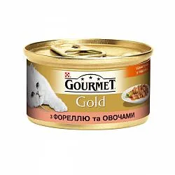 Gourmet Gold Кусочки в соусе для кошек с форелью и овощами