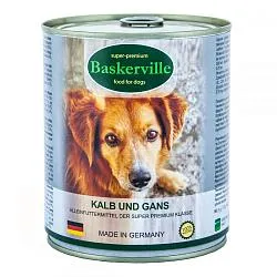 Baskerville Premium Консерви для собак з телятиною і м'ясом гусака