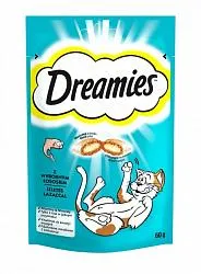 Ласощі для котів Dreamies подушечки з лососем, 60 г