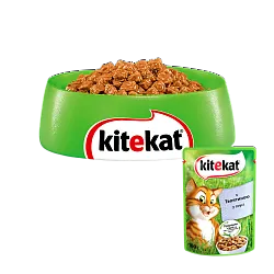Kitekat Консервы для кошек с телятиной в соусе