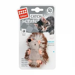 Іграшка для котів Їжачок з брязкальцем GiGwi Catch & scratch плюш, 7 см