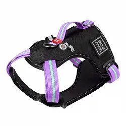Шлея для собак безпечна WAUDOG Nylon з QR паспортом, металічна пряжка-фастекс