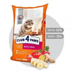 Клуб 4 Лапи Premium Adult Veal Сухий корм для дорослих котів з телятиною